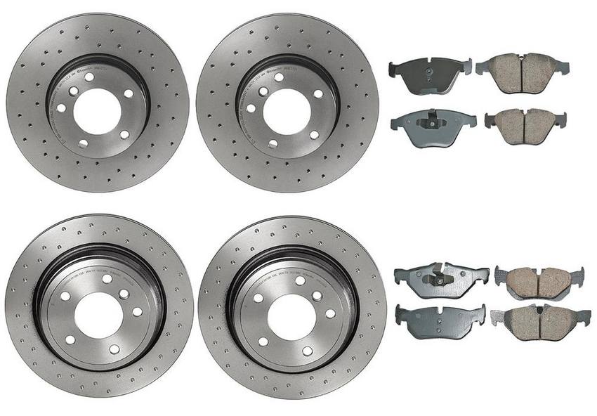 BMW Disc Brake Pad and Rotor Kit Front and Rear (312mm/300mm) (Xtra) (Ceramic) (EURO